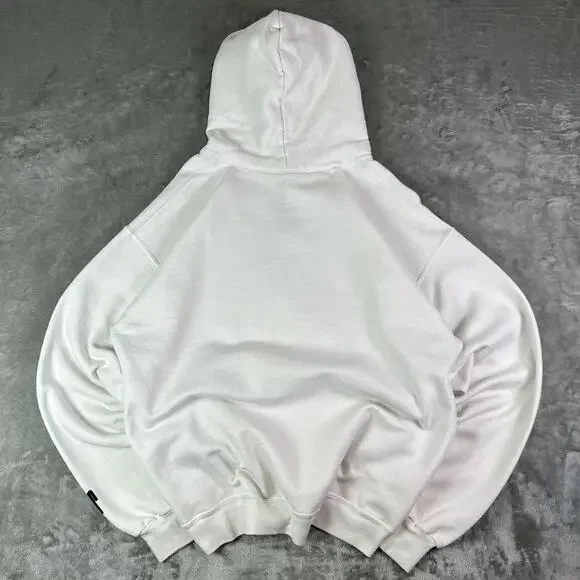 Billie Eilish White Racing Name Spellout Logo White Hoodie Size Large - Picture 2 of 8